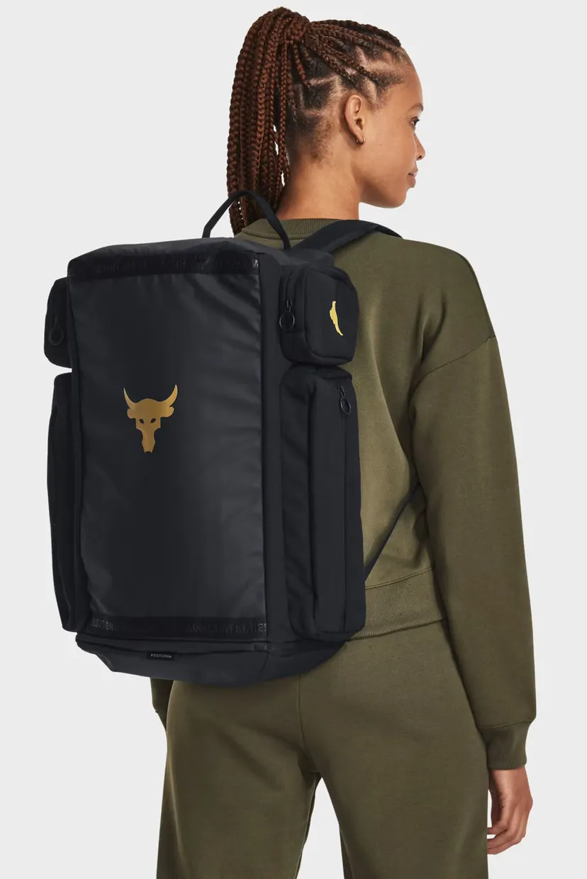 Черный рюкзак UA Project Rock Duffle BP Under Armour 1376459-002