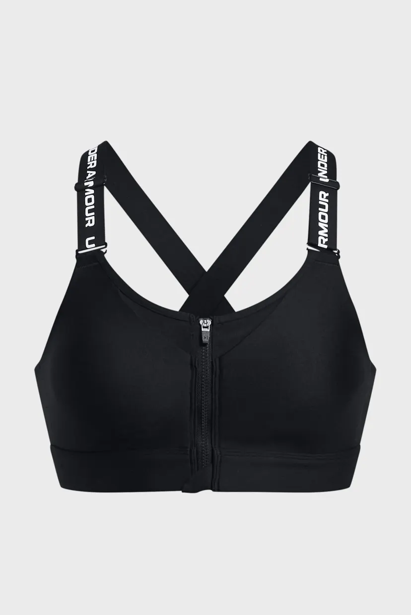 Женский черный топ UA Infinity High Zip 2.0 Bra 4
