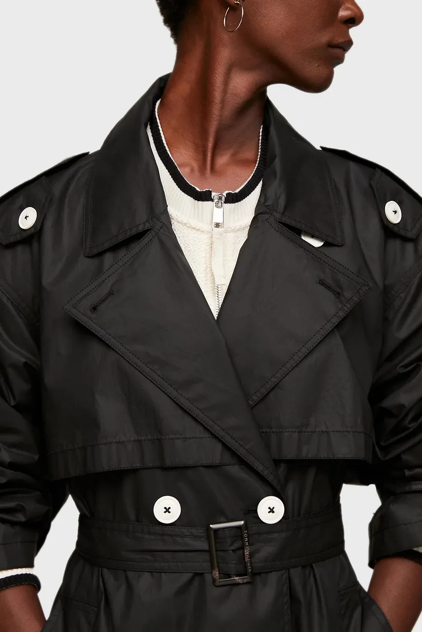Женский черный тренч OVERSIZED COTTON 4