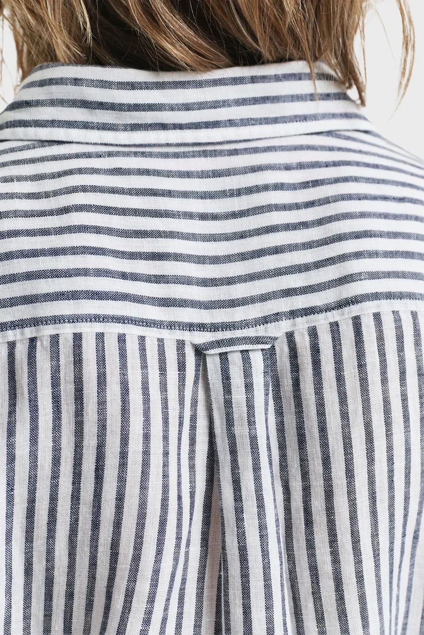 Жіноча лляна сукня у смужку REG LINEN STRIPED SHIRT DRESS 4