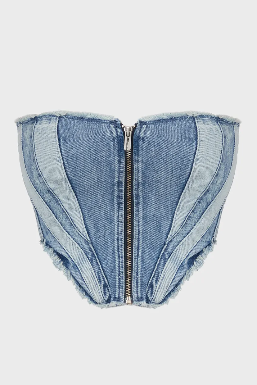 Жіночий синій джинсовий топ KLJ X ATELIER DENIM BUSTIER 5