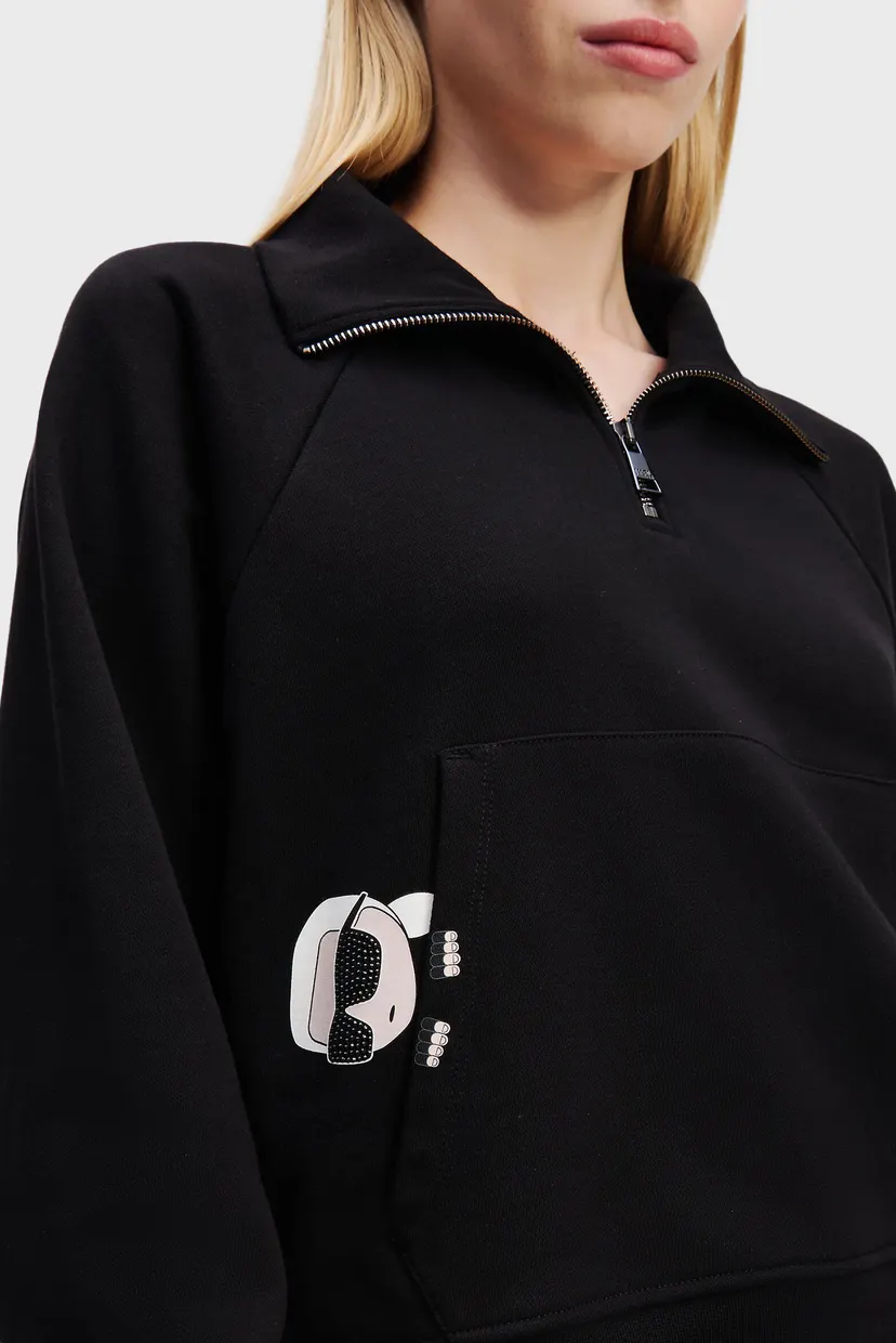 Женская черная спортивная кофта IKON PEAK-A-BOO ZIP UP 4