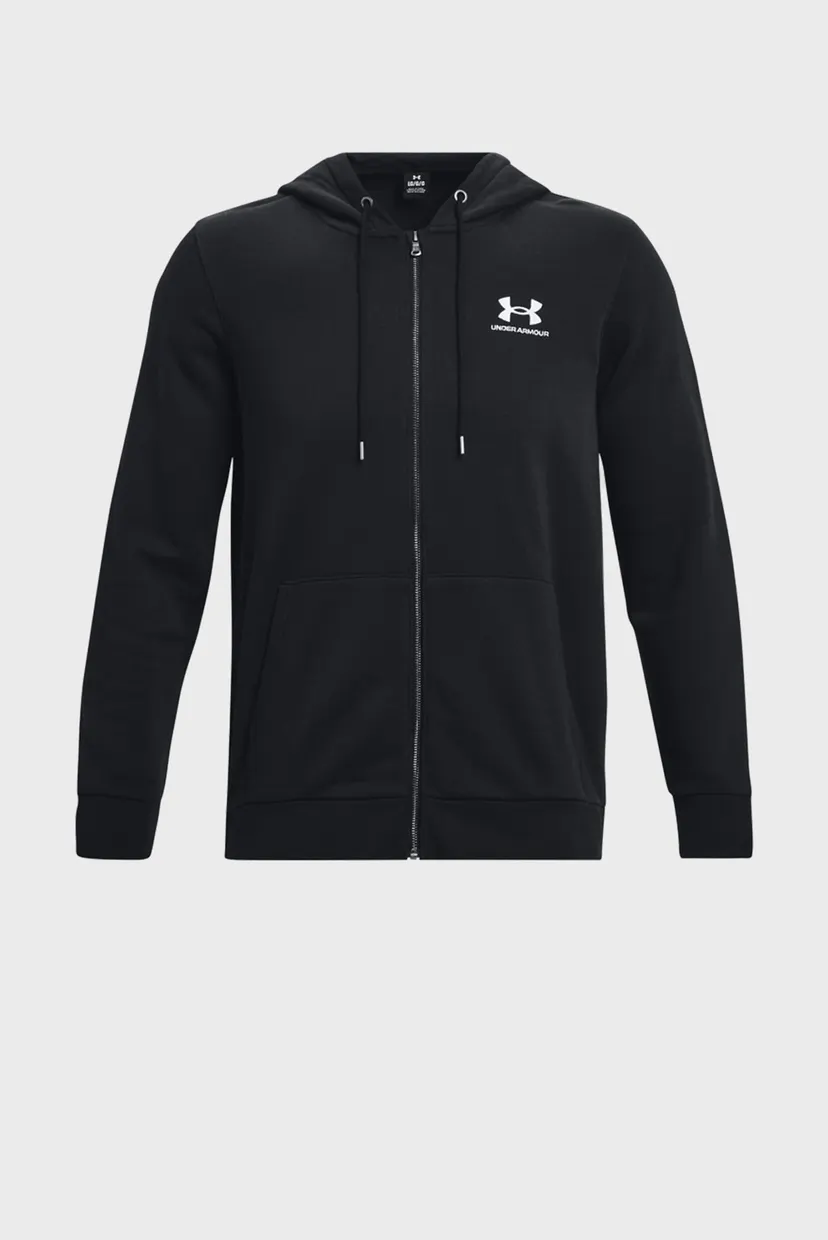 Мужское черное худи UA Essential Fleece FZ 5