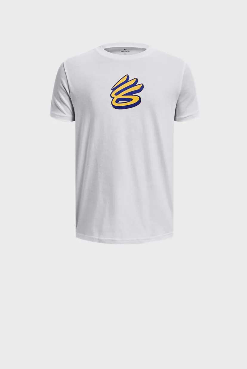 Дитяча біла футболка UA CURRY DROP SHADOW SS 1