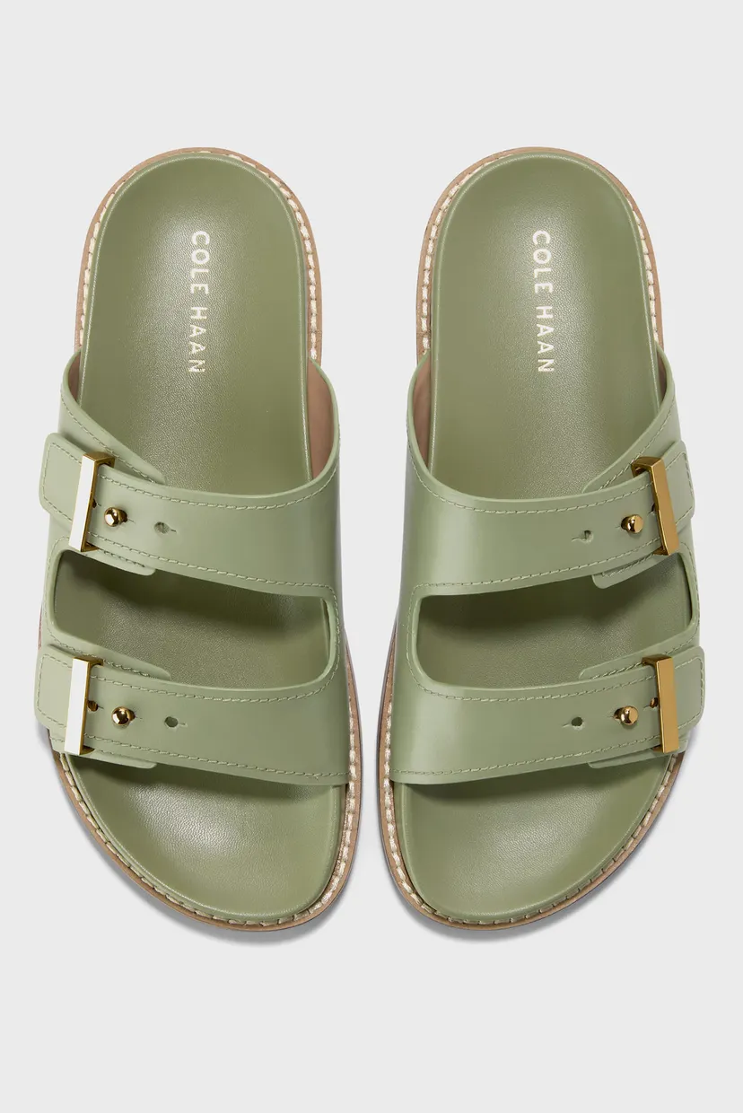 Женские зеленые кожаные слайдеры Marisol Footbed Sandal 4