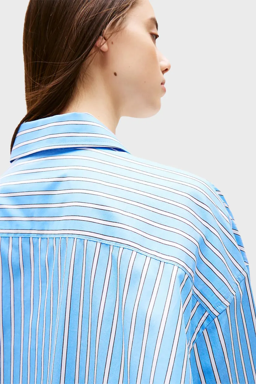 Жіноча блакитна сукня у смужку MINI SHIRT 4