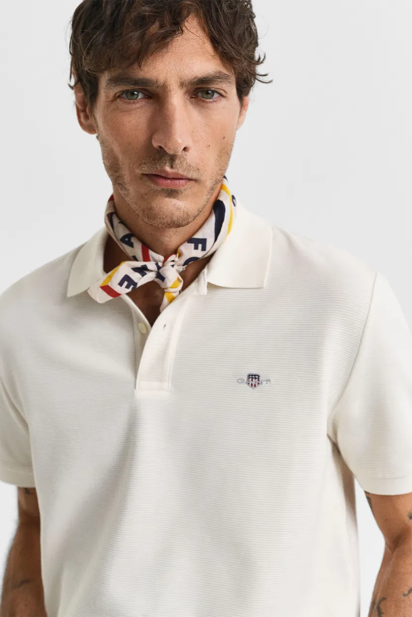 Мужское белое поло TEXTURED POLO 4