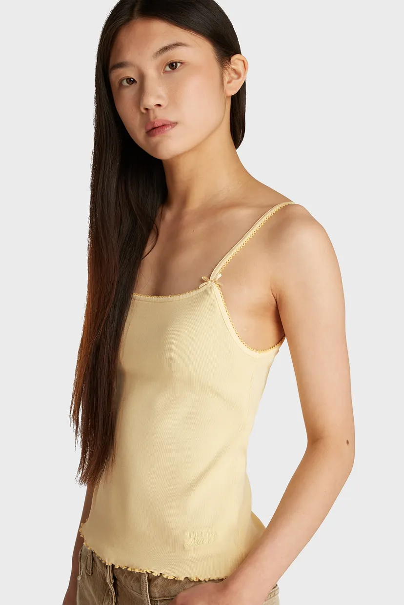 Женский желтый топ  TJW SLIM GMD RIB STRAP TOP 4