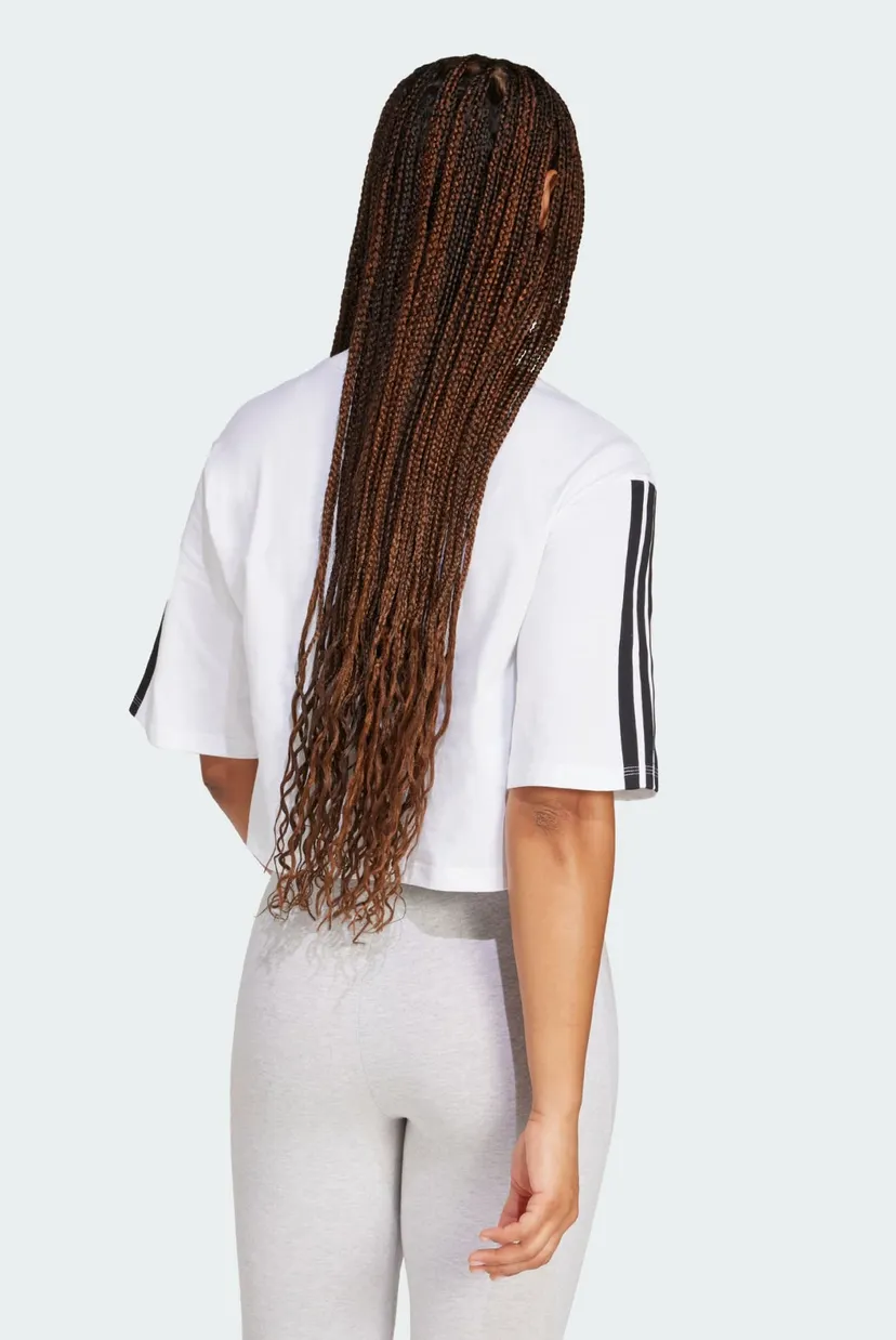 Жіноча біла футболка Essentials 3-Stripes Cotton Loose 3