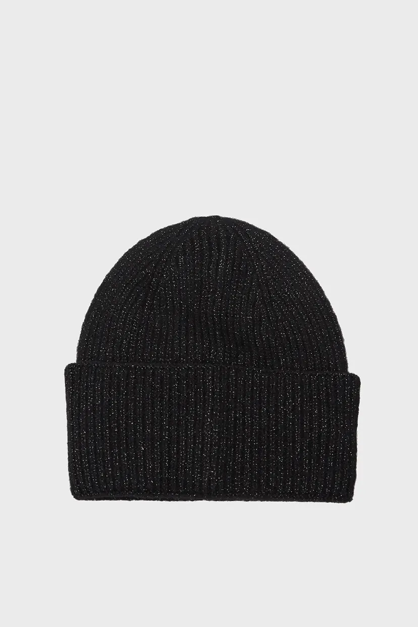 Женская черная шапка TH LUXE BEANIE 3