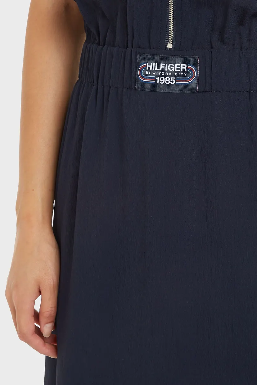 Женское темно-синее платье RIB TRIM SS KNEE DRESS 3