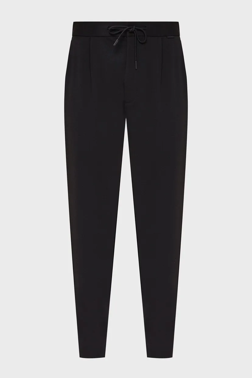 Мужские черные брюки COMFORT KNIT TAPERED PLEAT 5
