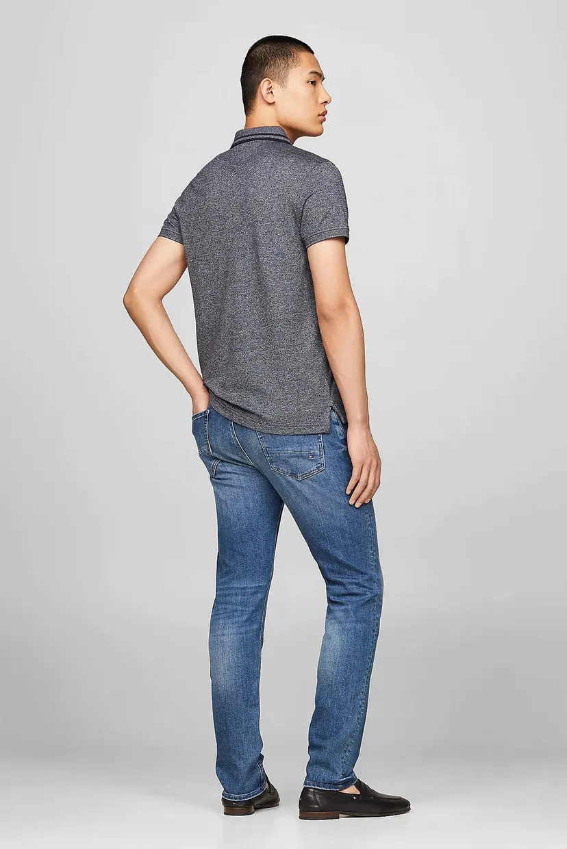 Чоловіче темно-синє поло PRETWIST MOULINE SLIM FIT POLO 3