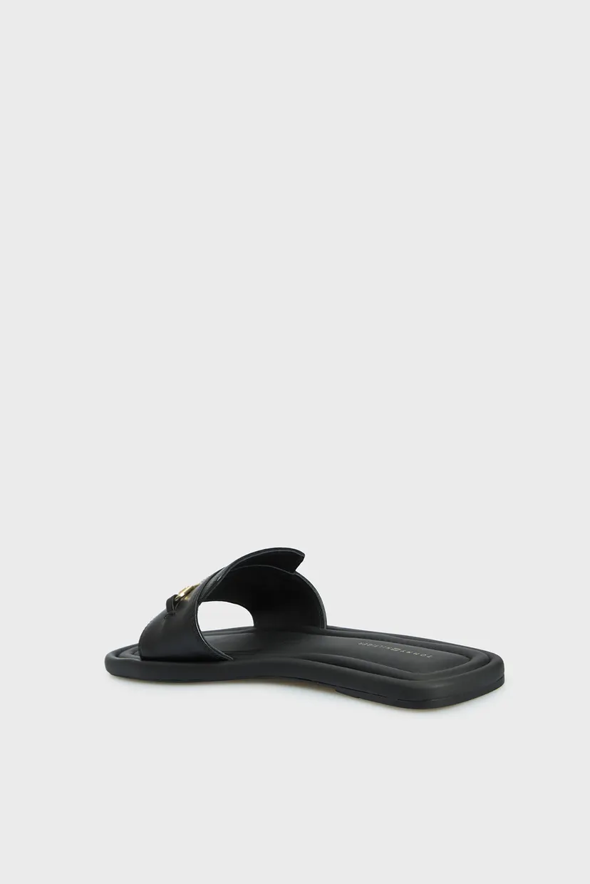 Жіночі чорні шкіряні слайдери LEATHER HORSEBIT MULE 5