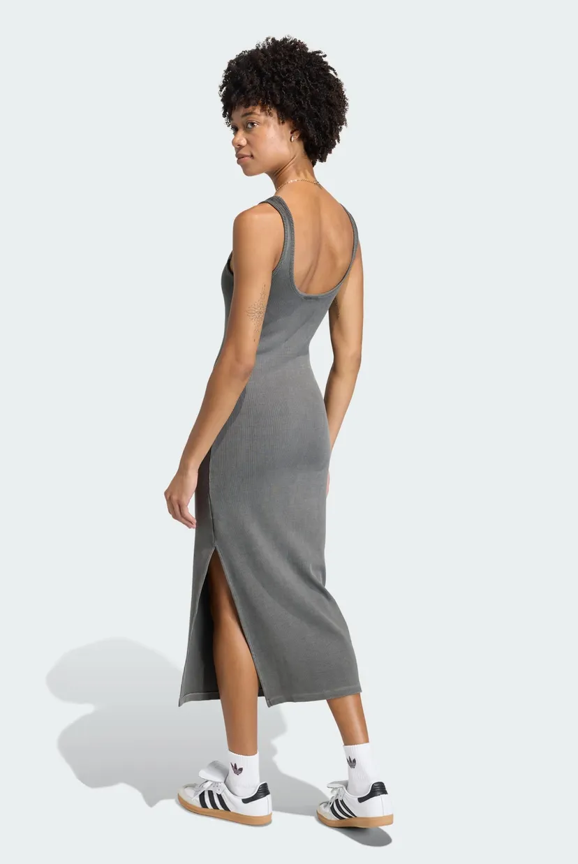 Женское темно-серое платье ESSENTIALS RIB TANK MAXI WASHED 3