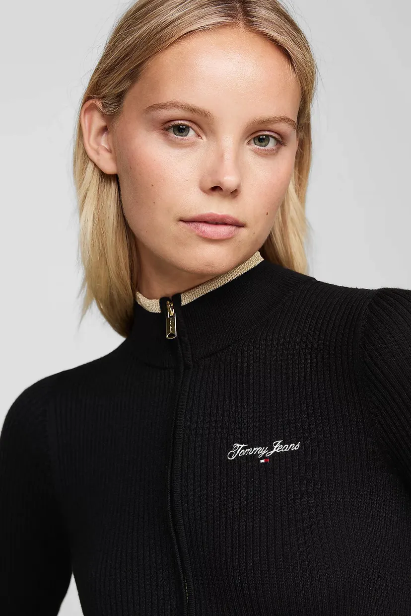 Жіночий чорний кардиган TJW METALLIC TIP ZIP 4