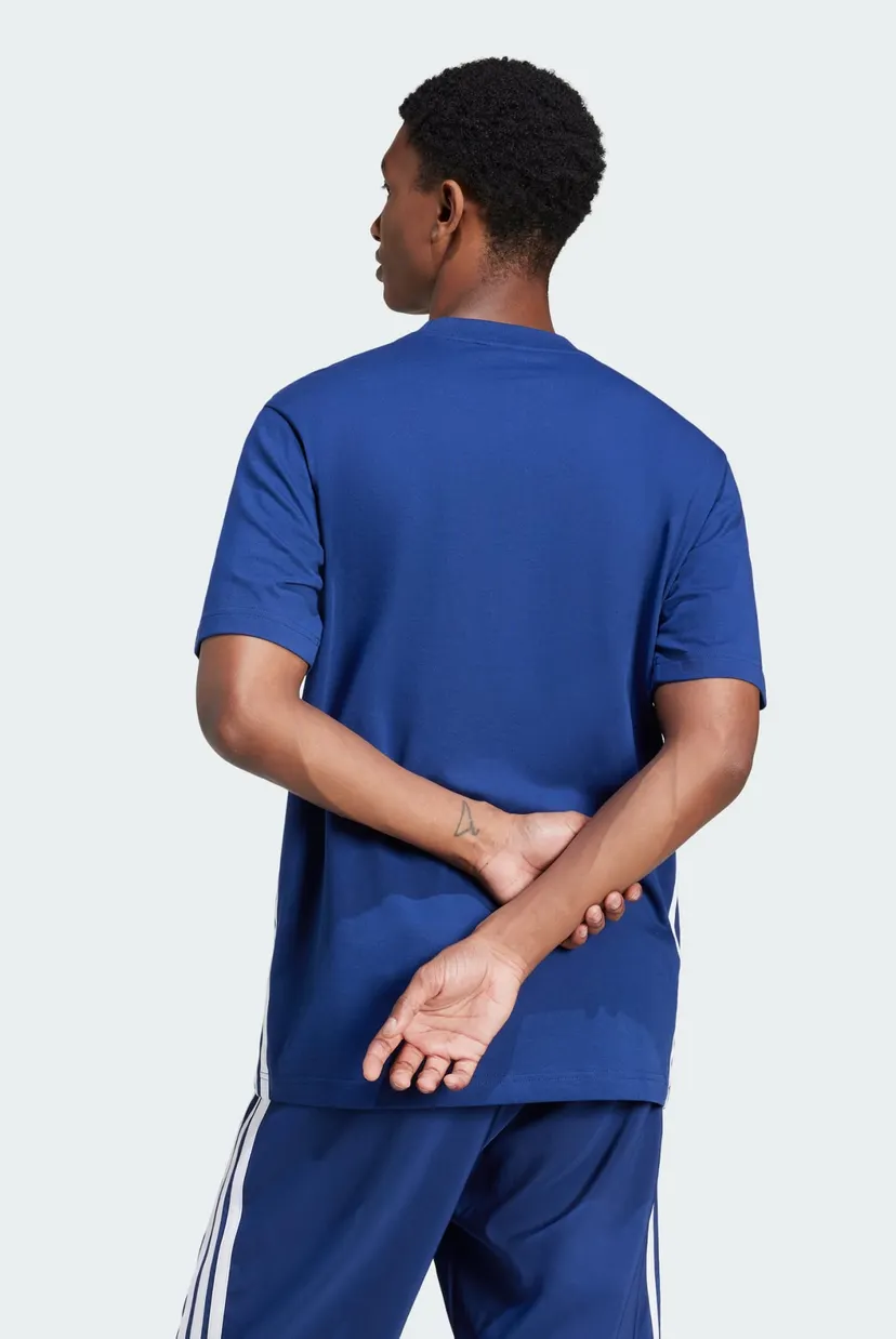 Чоловіча синя футболка Essentials 3-Stripes Single Jersey 3