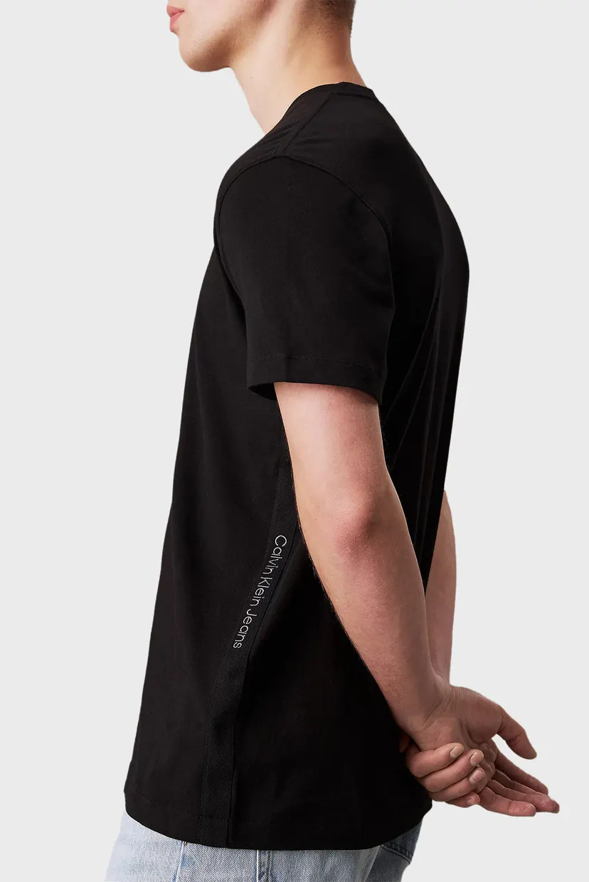 Чоловіча чорна футболка LOGO TAPE TEE 4