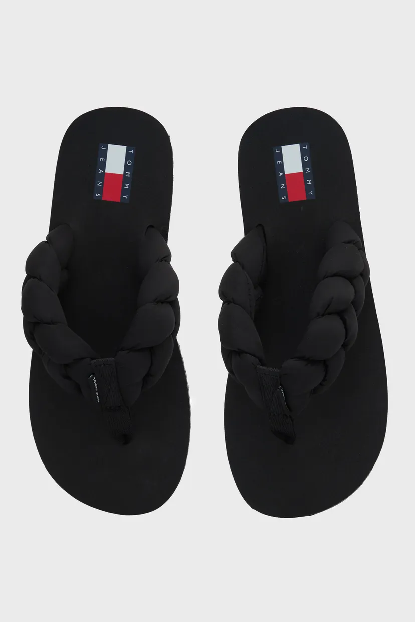 Женские черные вьетнамки BRAIDED THONG BEACH SANDAL 4