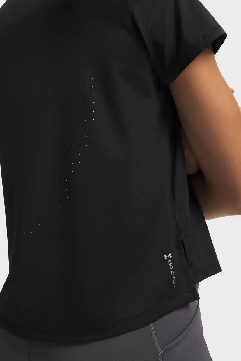 Женская черная футболка UA Velociti Pro Shortsleeve-BLK 3