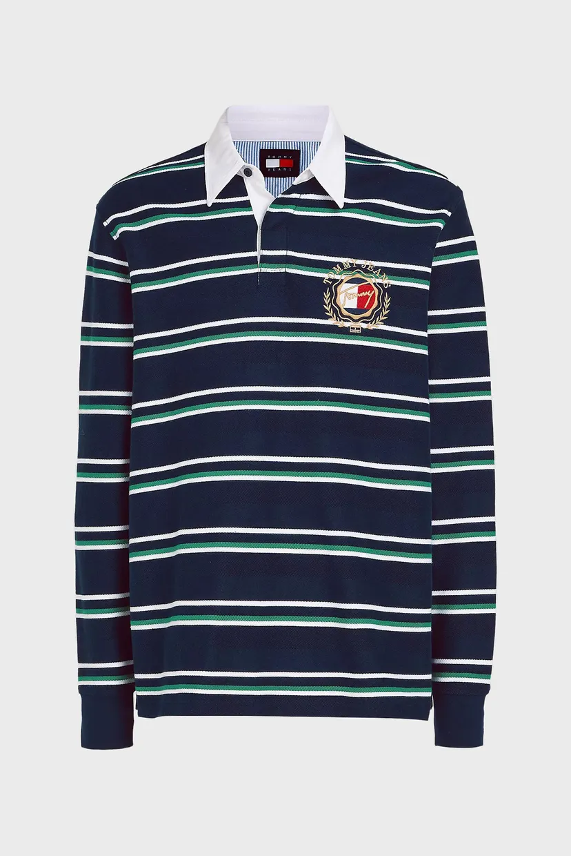 Чоловіче темно-синє поло у смужку TJM PREP STRIPE EXPLORER RUGBY 5