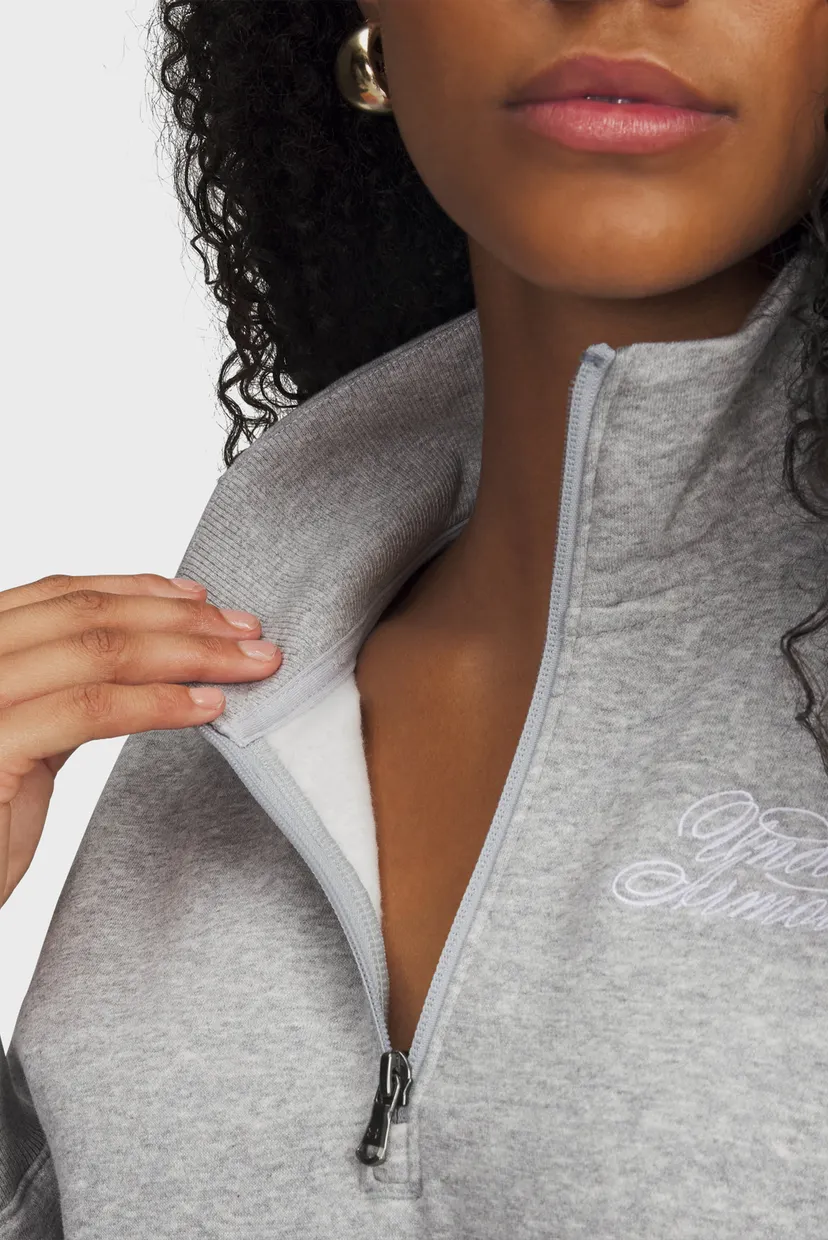 Женская серая спортивная кофта Rival Fleece Script HZ 3