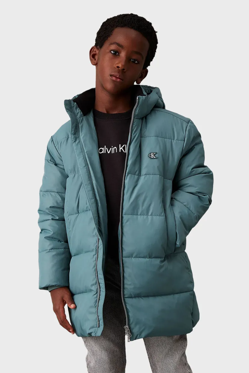 Детская зеленая куртка ESSENTIAL PARKA PUFFER Calvin Klein Kids