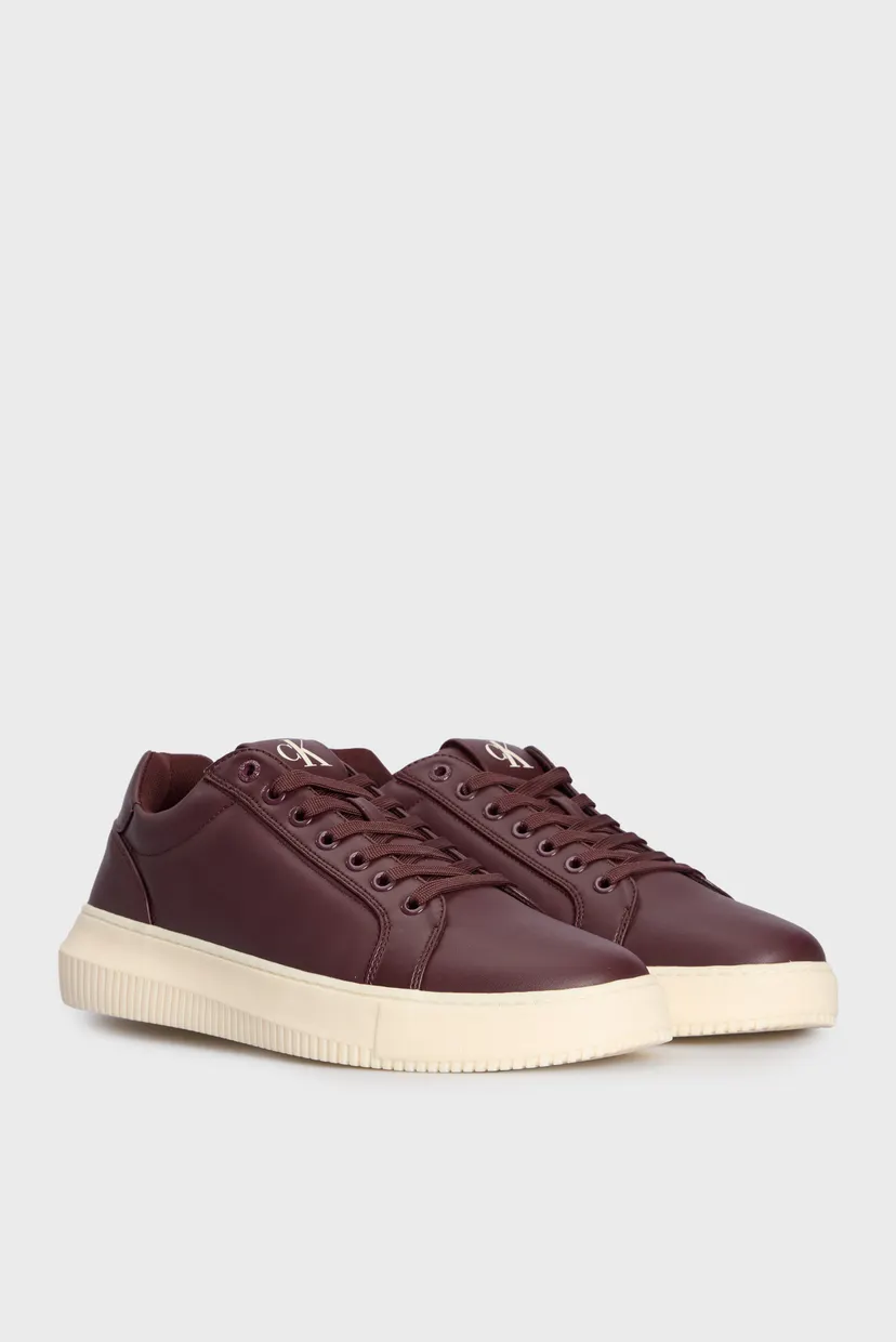 Чоловічі бордові шкіряні снікерси CHUNKY CUPSOLE CLEAN LOW 3