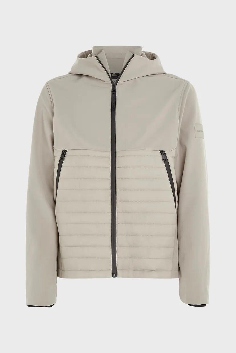 Чоловіча бежева куртка QUILTED MIX MEDIA JACKET HOOD 5