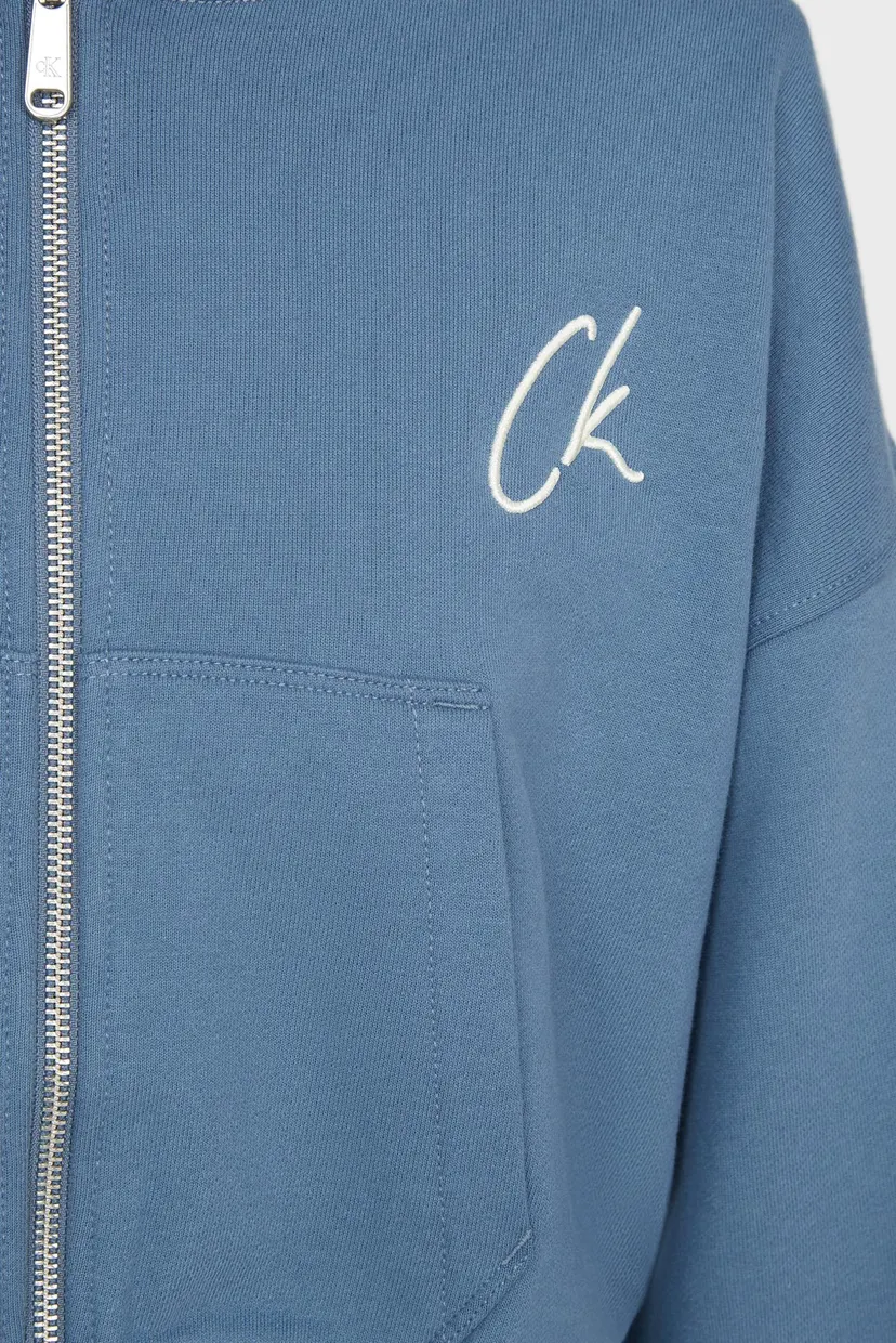 Жіноче синє худі EMBROIDERED CK ZIP THROUGH 5
