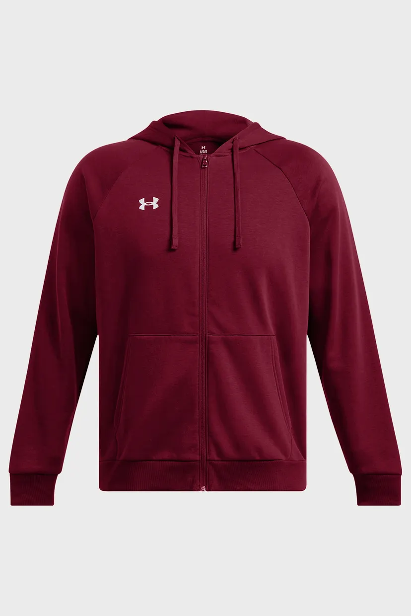Мужское бордовое худи UA Rival Fleece FZ Hoodie 4