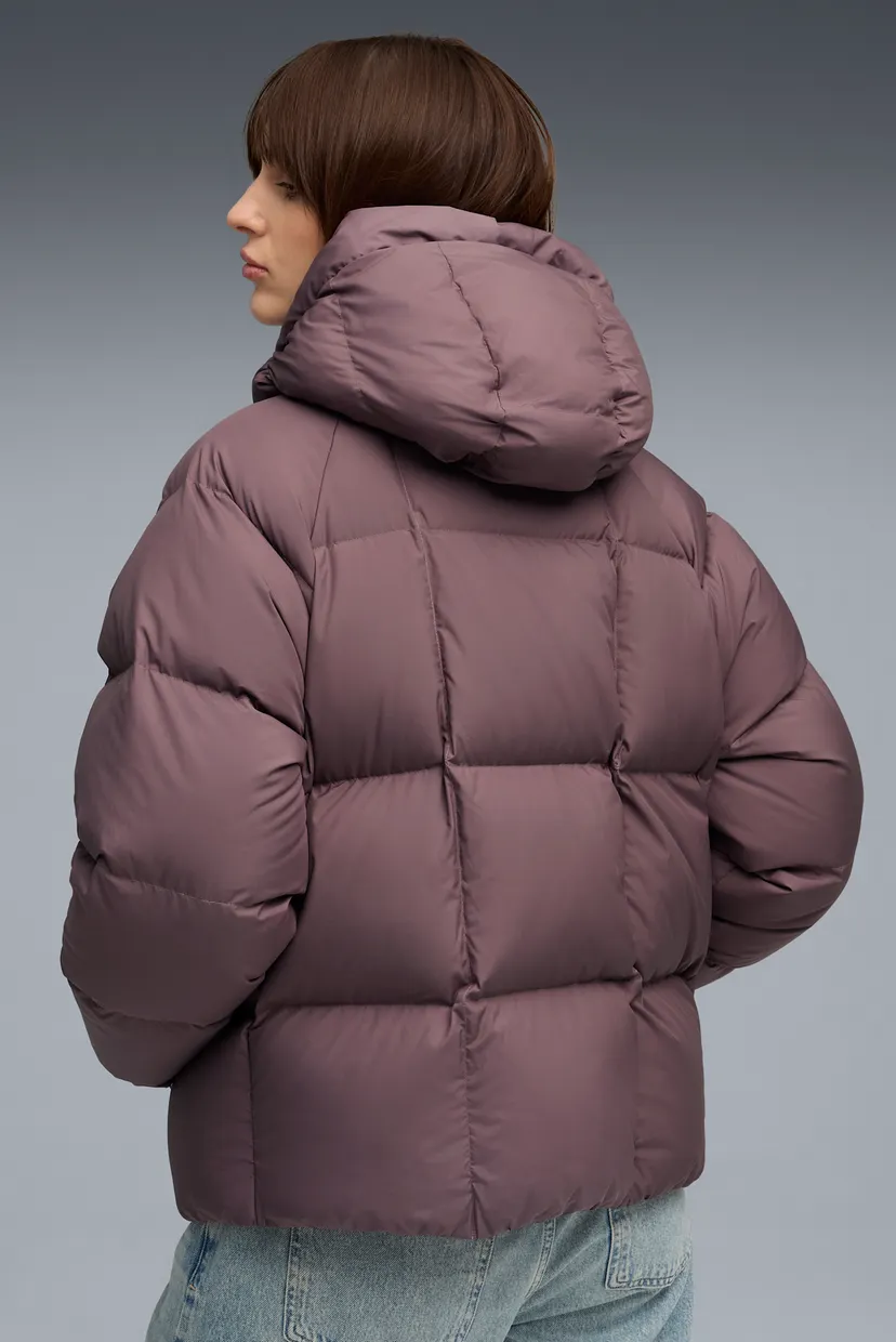 Жіночий бордовий пуховик Hooded Down Puffer Jacket Women 3