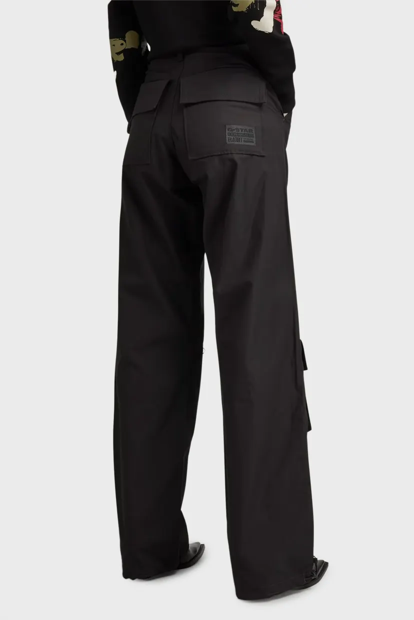 Женские черные брюки High waist Cargo 3