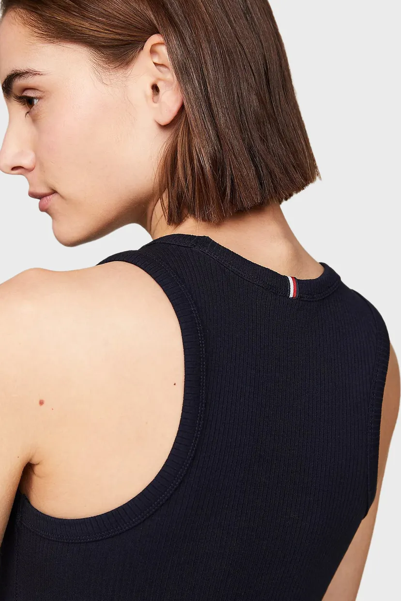 Жіноча темно-синя сукня SLIM 5X2 RIB MIDI 4