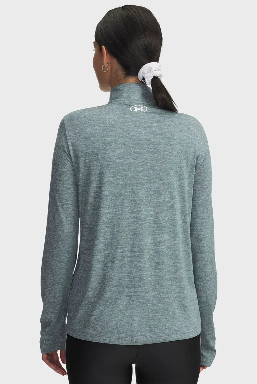 Женский бирюзовый лонгслив Tech 1/2 Zip-Twist 3