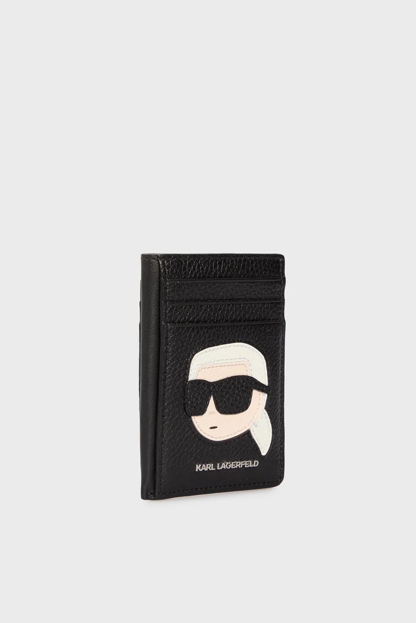 Женский черный кожаный кардхолдер IKONIK 2.0 LEATHER NS CH 3