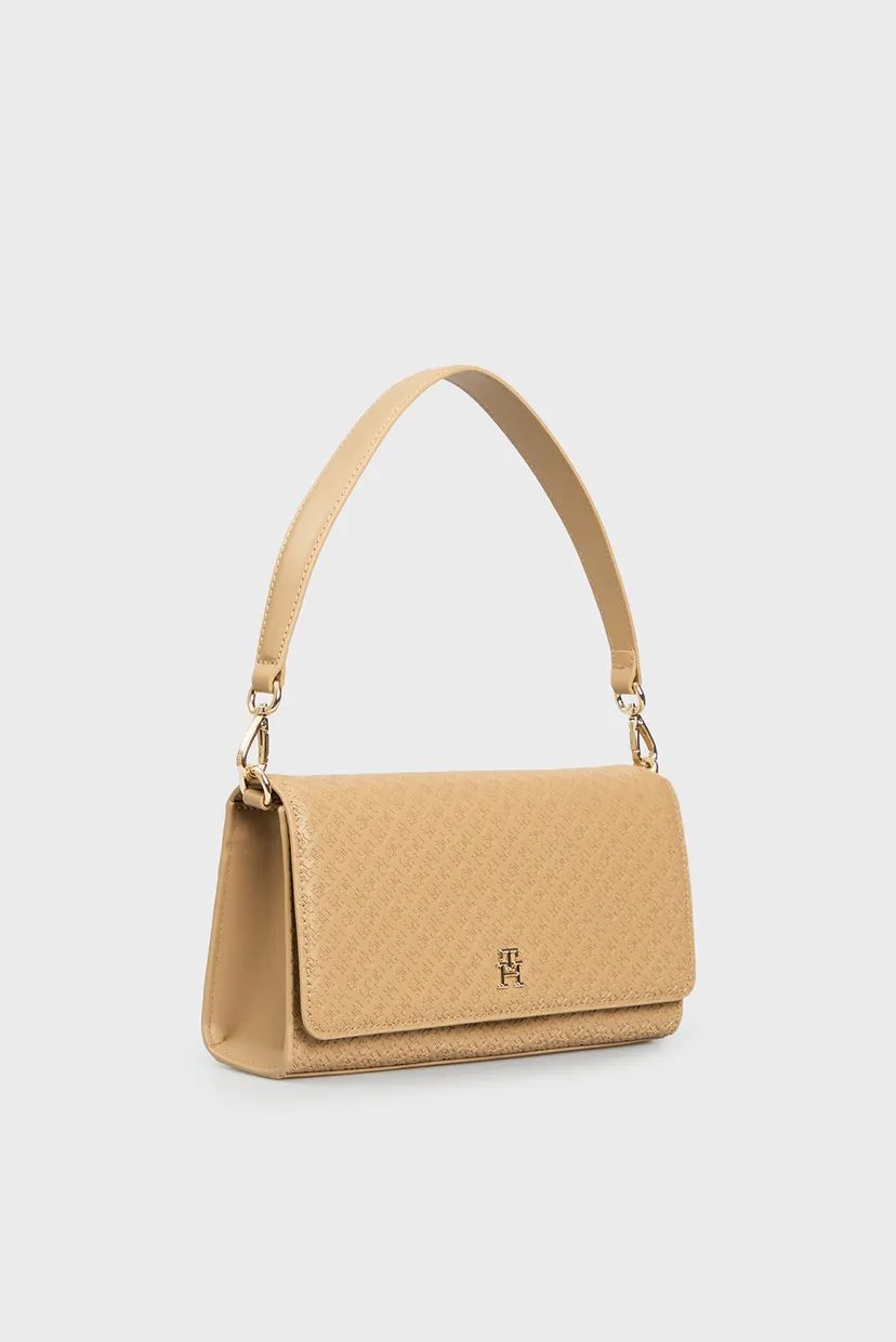 Жіноча бежева сумка з візерунком TH ETERNITY SHOULDER BAG MONO 3