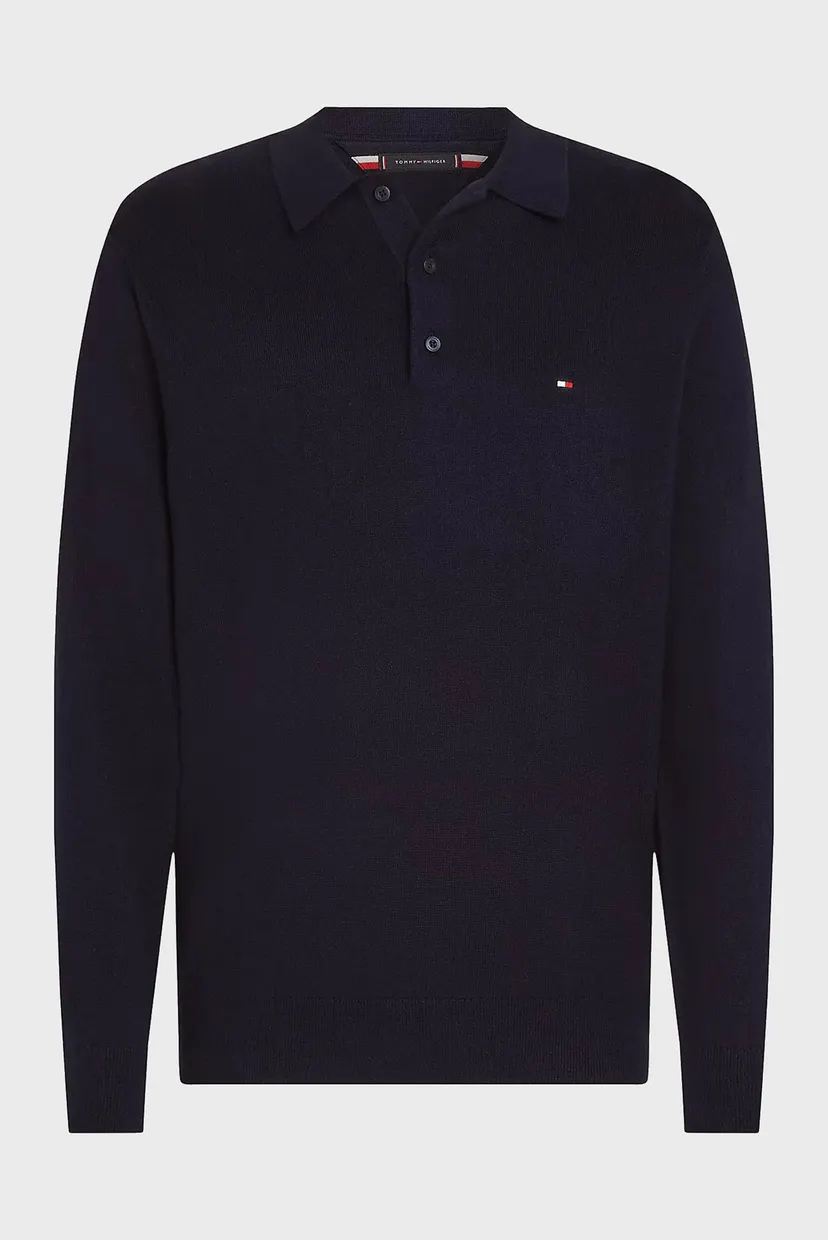 Чоловіче темно-синє поло PIMA ORG CTN CASHMERE LS POLO 5