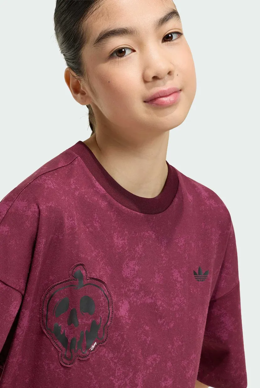 Детская бордовая футболка ADIDAS DISNEY VILLAINS OVERSIZED WASHED GFX 4