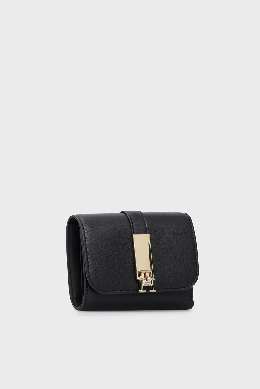 Женский черный кошелек TH HERITAGE MED FLAP 3