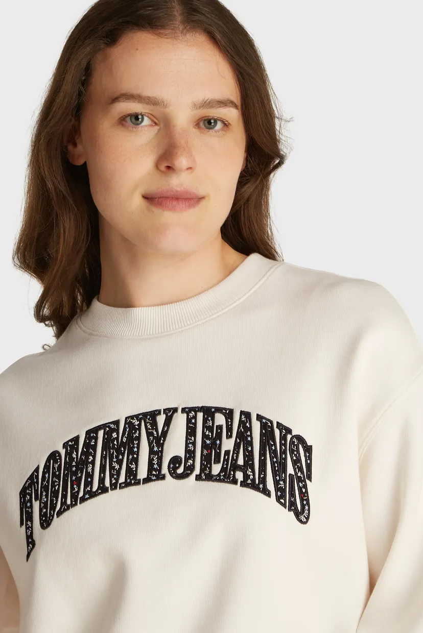 Женский белый свитшот TJW RLX FLORAL VARSITY CREW 4