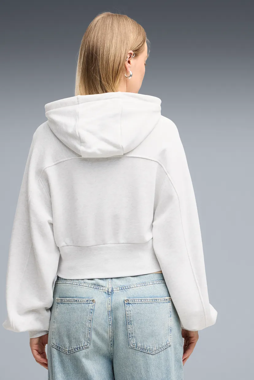Жіноче світло-сіре худі Essentials Cropped Balloon Sleeve Hoodie Women 3