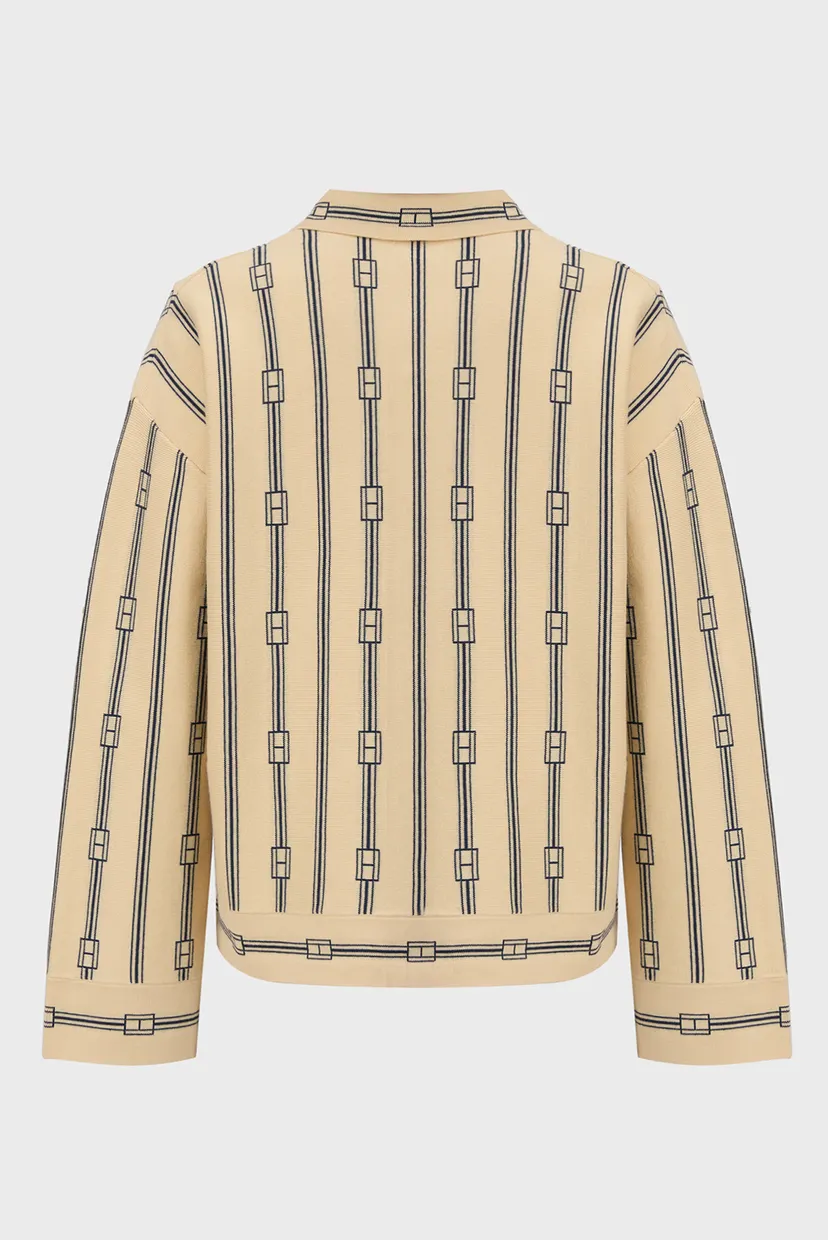 Жіночий бежевий кардиган з візерунком GRAPHIC FLAG RLX POLO CARDI LS 7