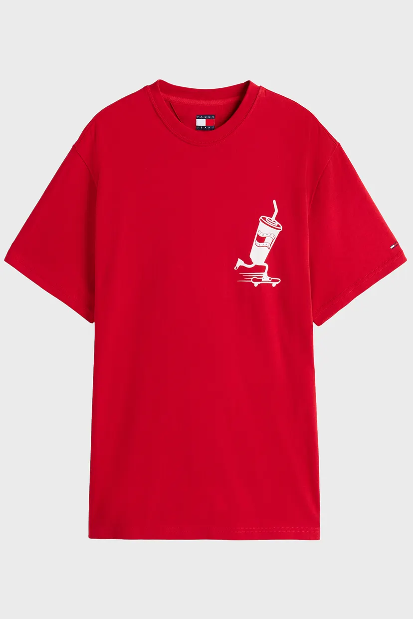 Мужская красная футболка SKATER BACK GRAPHIC 4