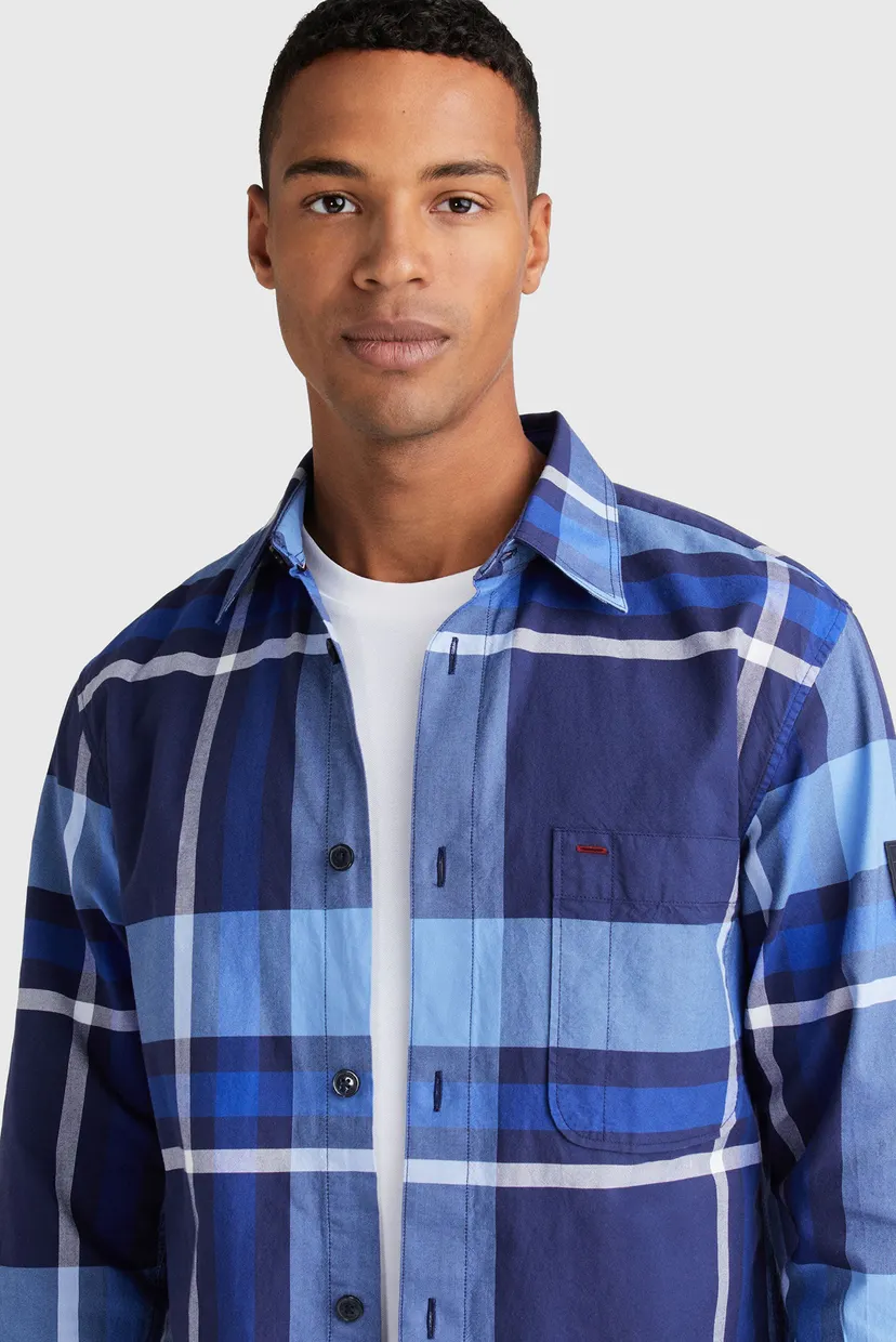 Чоловіча синя картата сорочка EXPLODED CHECK CF OVERSHIRT 4