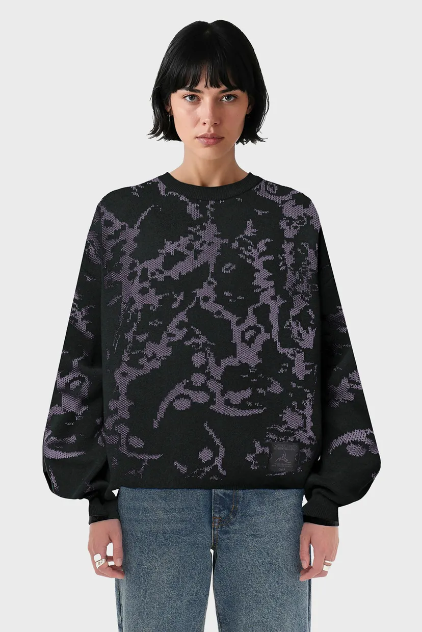 Чорний джемпер з візерунком DELTA KNIT (унісекс) 3