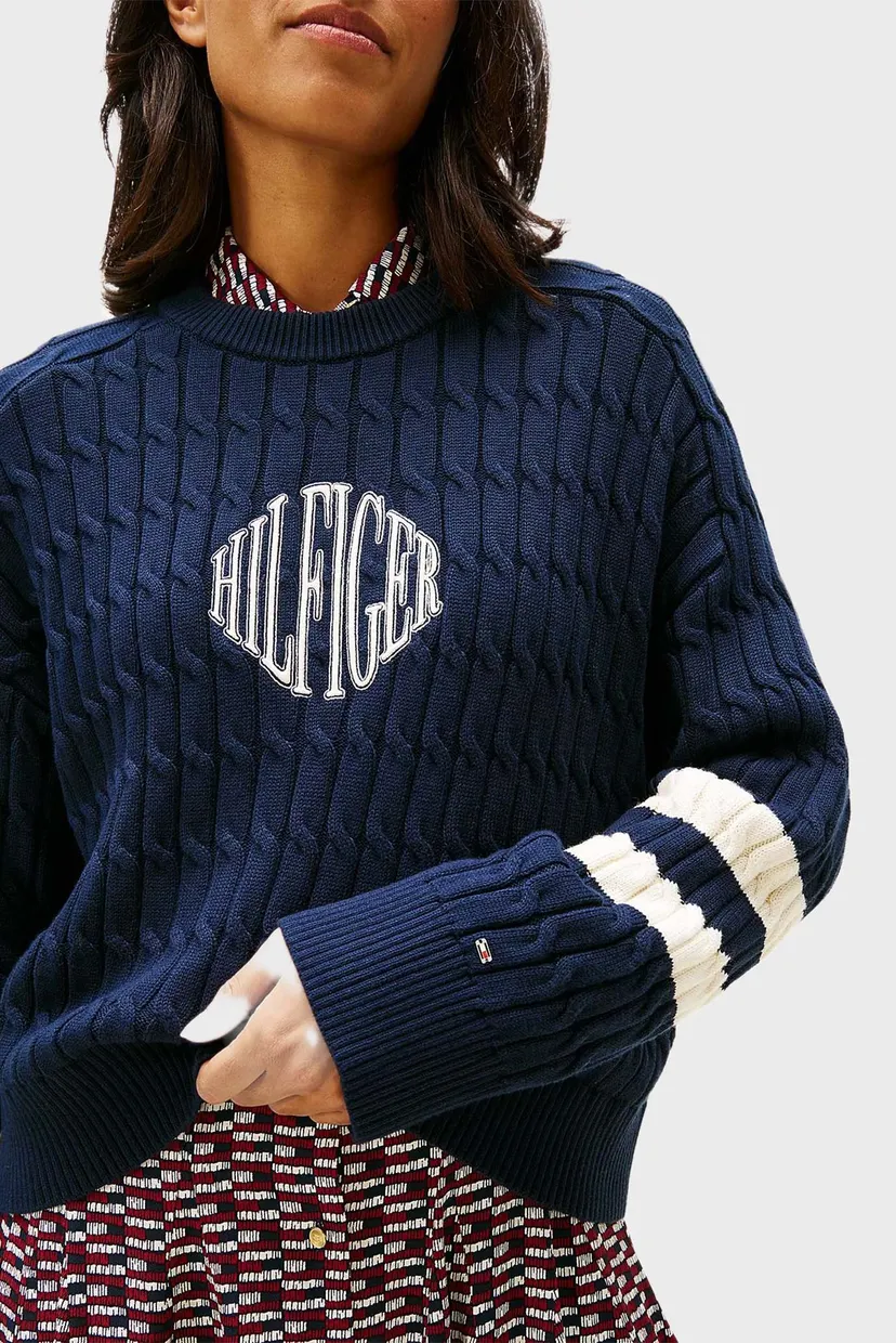 Женский темно-синий джемпер TEXTURED GRAPHIC C-NK LS SWT 4