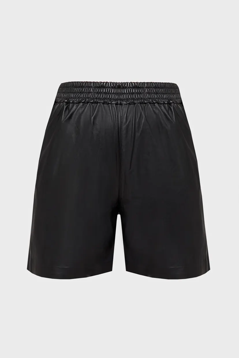 Жіночі чорні шкіряні шорти LEATHER JOGGER SHORT 3