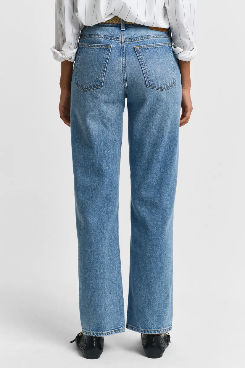 Женские голубые джинсы STRAIGHT RIGID JEANS 3