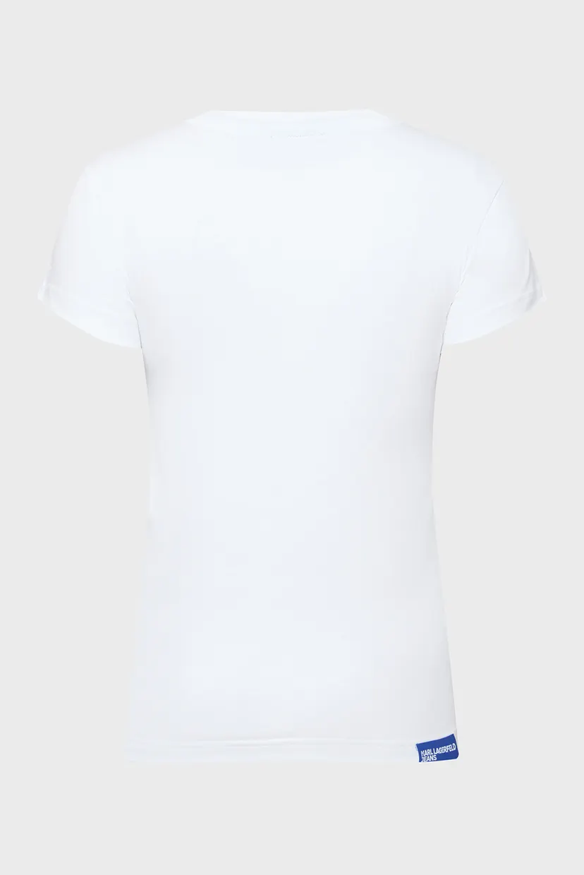 Жіноча біла футболка klj slim fit monogram 7